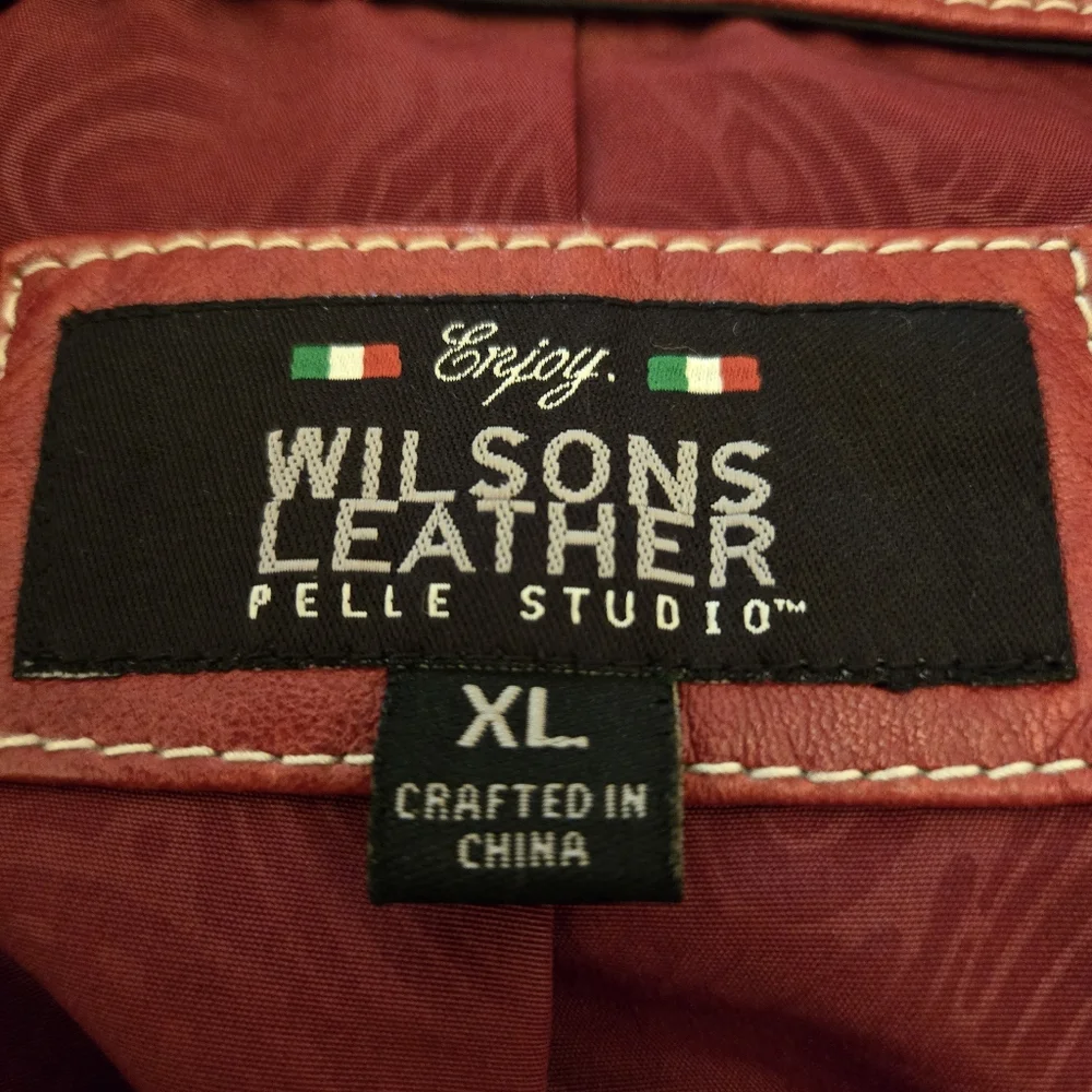 Wilsons Vintage Women's Rust Italian Leather Trenchcoat Sz XL - Picture 7 of 16